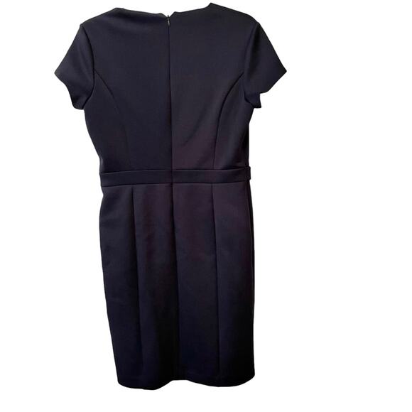 Ellen Tracy Navy Scuba Knit Sheath Dress Size 8 - Picture 2 of 7